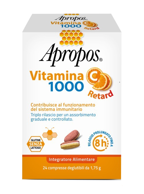 APROPOS VITAMINA C 1000 A RILASCIO PROLUNGATO 24 COMPRESSE DEGLUTIBILI - dottorbianchi.it