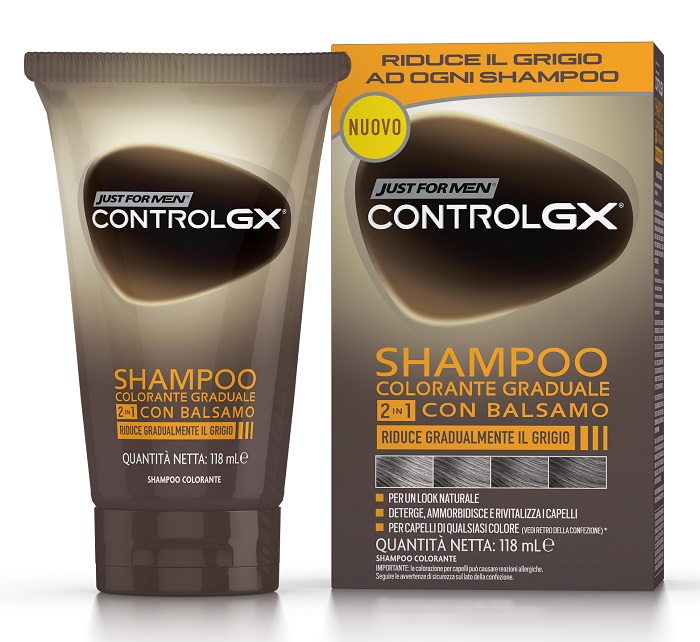 JUST FOR MEN CONTROL GX SHAMPOO COLORANTE GRADUALE 2 IN 1 CON BALSAMO 150 ML - dottorbianchi.it
