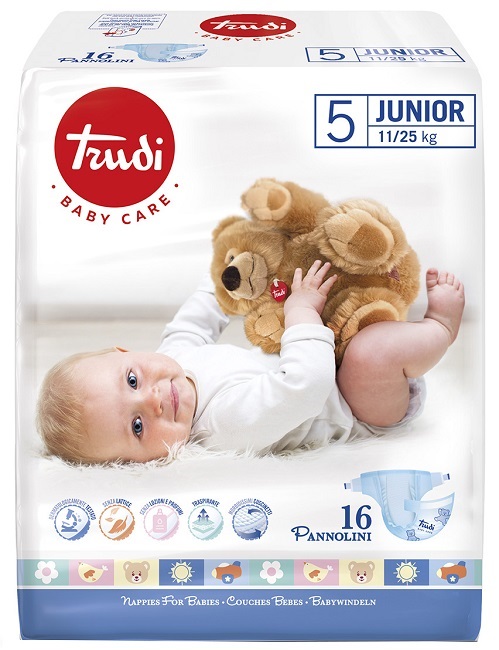 TRUDI BABY CARE PANNOLINO BAMBINI JUNIOR 11/25 KG 16 PEZZI - dottorbianchi.it
