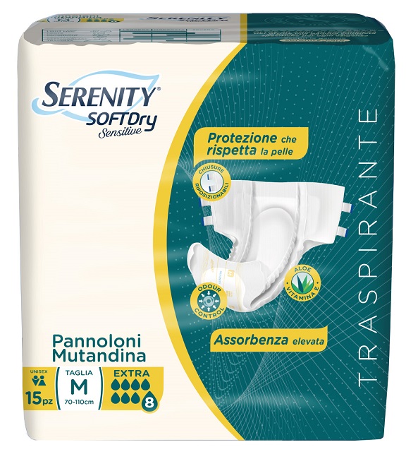 PANNOLONE MUTANDINA SERENITY SD SENSITIVE EXTRA M 15 PEZZI - dottorbianchi.it