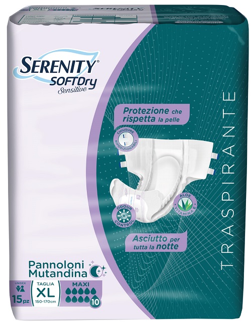 PANNOLONE MUTANDINA SERENITY SD SENSITIVE MAXI XL 15 PEZZI - dottorbianchi.it