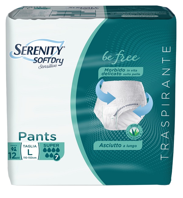 SERENITY PANTS SD SENSITIVE BE FREE SUPER L 12 PEZZI - dottorbianchi.it