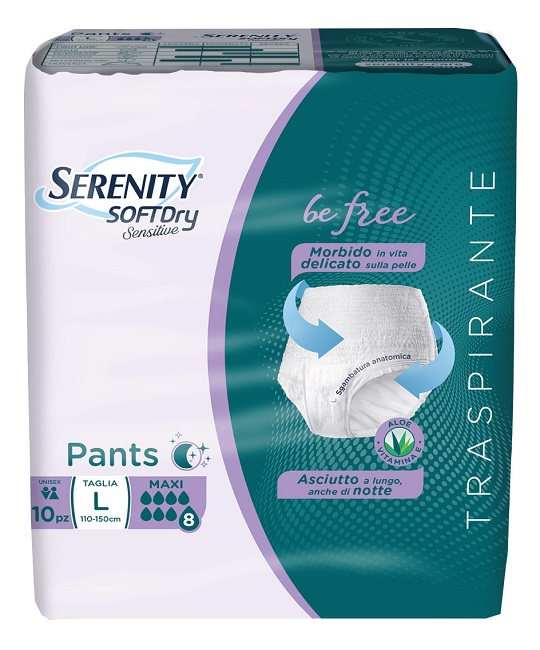 SERENITY PANTS SD SENSITIVE BE FREE MAXI L 10 PEZZI - dottorbianchi.it