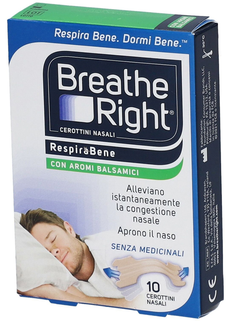 CEROTTI NASALI BREATH RIGHT BALSAMICI 10 PEZZI - dottorbianchi.it