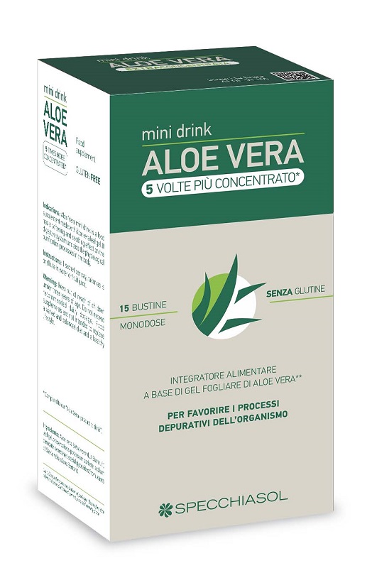 ALOE VERA MINI DRINK 5 VOLTE PIU' CONCENTRATO 15 BUSTINE DA 10 ML - dottorbianchi.it