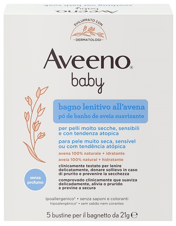 AVEENO BABY COLLOIDAL POLVERE BAGNO 5 X 21 G - dottorbianchi.it
