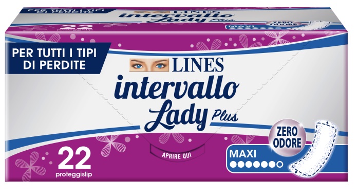 PROTEGGISLIP LINES INTERVALLO LADY PLUS MAXI 22 PEZZI - dottorbianchi.it