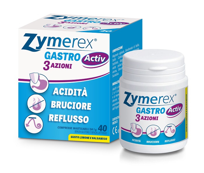 ZYMEREX GASTRO ACTIV 3 AZIONI 40 COMPRESSE MASTICABILI - dottorbianchi.it