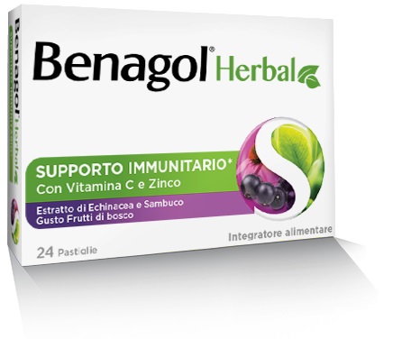 BENAGOL HERBAL FRUTTI DI BOSCO 24 PASTIGLIE - dottorbianchi.it