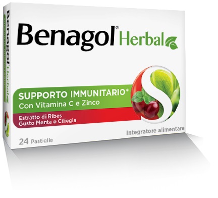 BENAGOL HERBAL MENTA E CILIEGIA 24 PASTIGLIE - dottorbianchi.it