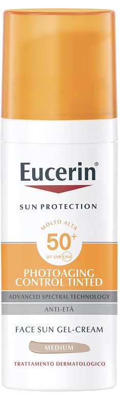 EUCERIN SUN PHOTOAGING CONTROL TINTED GEL CREME SPF50+ MEDIUM 50 ML - dottorbianchi.it