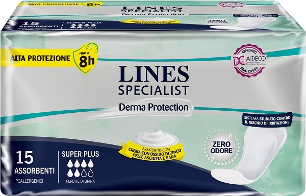 PANNOLONE PER INCONTINENZA LINES SPECIALIST DERMA SUPER 15 PEZZI - dottorbianchi.it