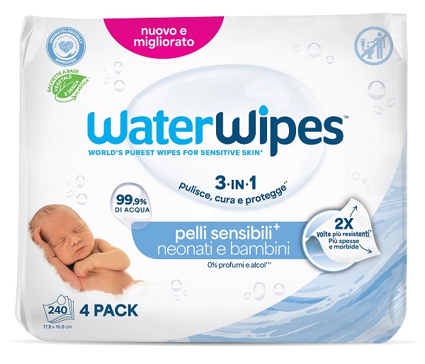 WATERWIPES BIO 4 X 60 PEZZI - dottorbianchi.it