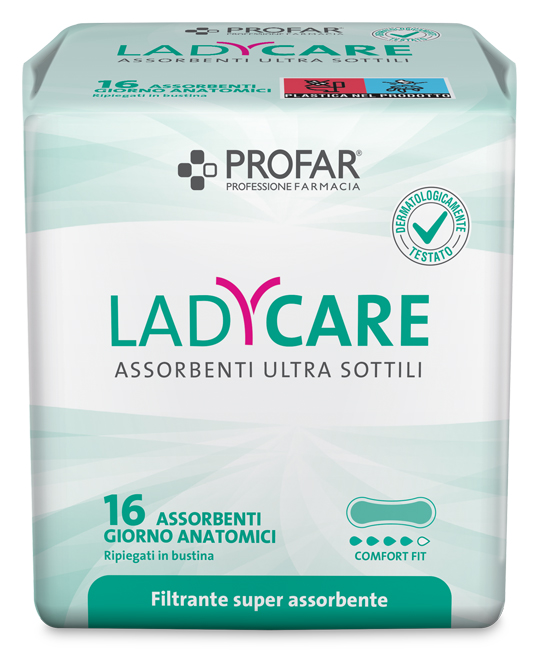 LADYCARE ASSORBENTI GIORNO ANATOMICI 16 PEZZI PROFAR - dottorbianchi.it
