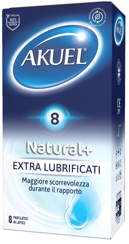 PROFILATTICO AKUEL NATURAL+ EXTRALUBRIFICATO 8 PEZZI - dottorbianchi.it