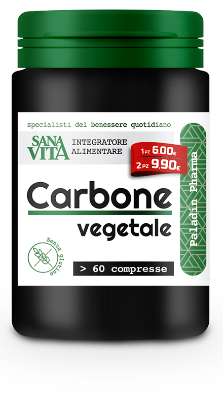 SANAVITA CARBONE VEGETALE 60 COMPRESSE - dottorbianchi.it