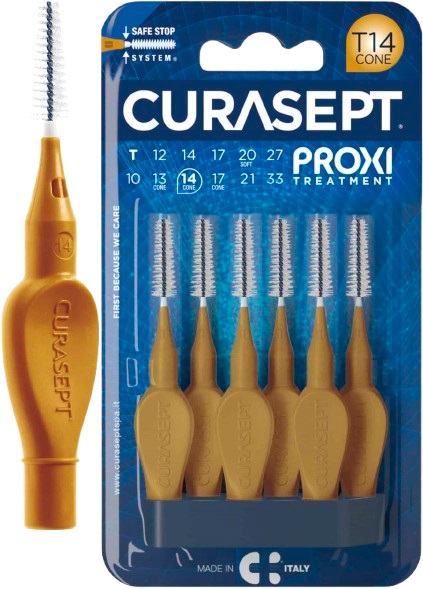 CURASEPT PROXI T14 OCRA/DARK GOLD 6 PEZZI - dottorbianchi.it