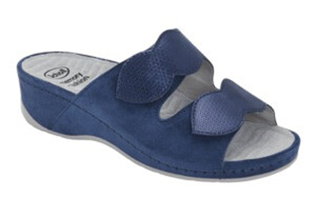 NIVES 2 STRAPS PELLE SCAMOSCIATA NAVY BLUE 38 - dottorbianchi.it