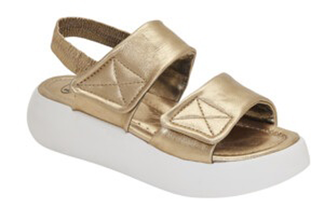 BOCA 2 STRAPS SANDAL PELLE LAMINATA PLATINO 36 - dottorbianchi.it