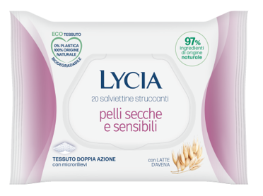 LYCIA SALVIETTINE STRUCCANTI PELLI SECCHE E SENSIBILI 20 PEZZI - dottorbianchi.it