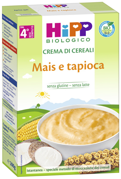HIPP BIO CREMA CEREALI MAIS/TAPIOCA 200 G - dottorbianchi.it