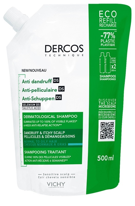 DERCOS ECO RICARICA SHAMPOO ANTI FORFORA 500 ML - dottorbianchi.it