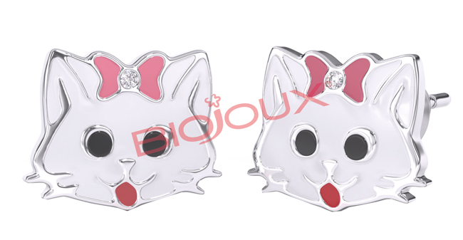 ORECCHINI GINGER CAT WITH SWAROVSKI 1 PAIO - dottorbianchi.it