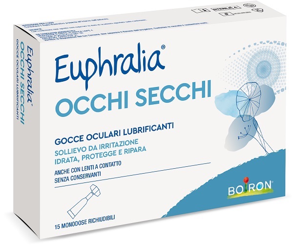 GOCCE OCULARI LUBRIFICANTI EUPHRALIA OCCHI SECCHI 15 MONODOSE RICHIUDIBILI X 0,5 ML - dottorbianchi.it