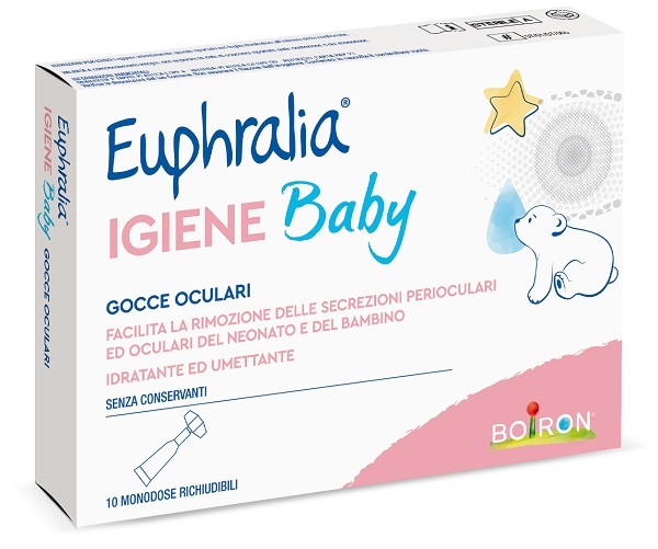 GOCCE OCULARI EUPHRALIA IGIENE BABY 10 MONODOSE RICHIUDIBILI X 0,5 ML - dottorbianchi.it