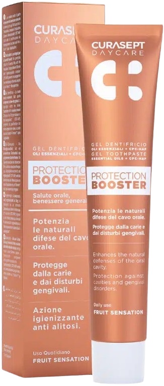 CURASEPT DAYCARE DENTIFRICIO PROTECTION BOOSTER FRUIT SENSATION 75 ML - dottorbianchi.it