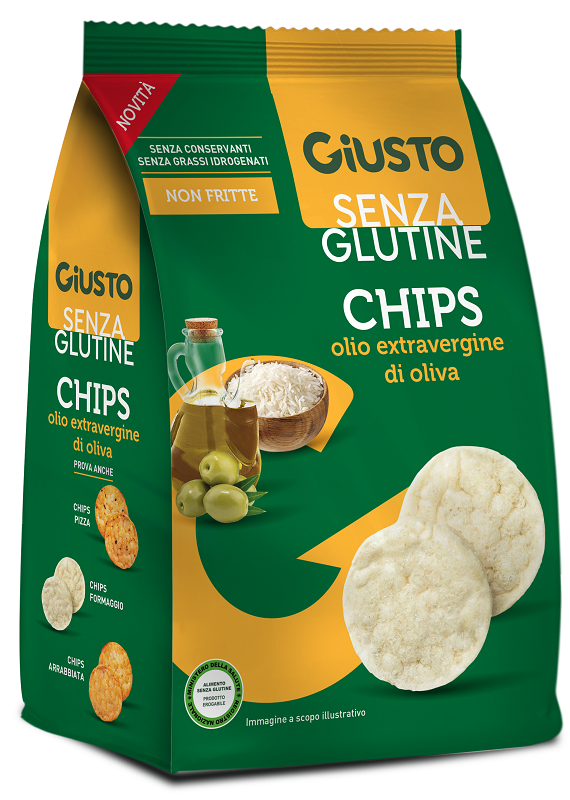 GIUSTO SENZA GLUTINE CHIPS OLIO EXTRAVERGINE DI OLIVA 40 G - dottorbianchi.it
