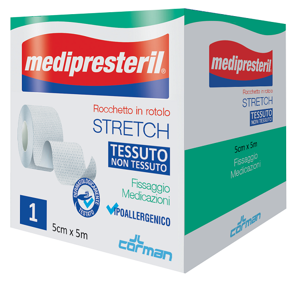 MEDIPRESTERIL ROCCHETTO ROTOLO STRETCH TESSUTO NON TESSUTO 5 CM X 500 CM - dottorbianchi.it