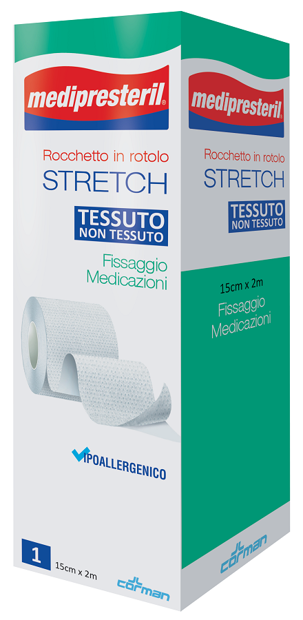 MEDIPRESTERIL ROCCHETTO ROTOLO STRETCH TESSUTO NON TESSUTO 15 CM X 200 CM - dottorbianchi.it