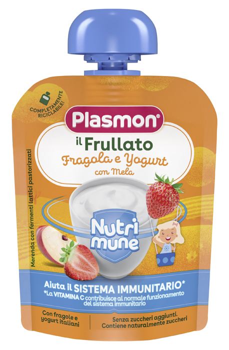PLASMON NUTRI-MUNE FRAGOLA/YOGURT CON MELA 85 G - dottorbianchi.it