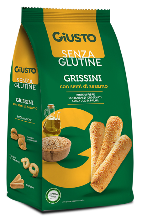 GIUSTO SENZA GLUTINE GRISSINI AL SESAMO 150 G - dottorbianchi.it