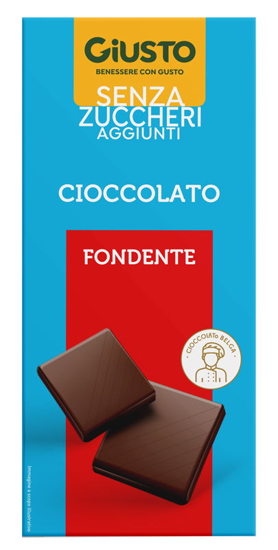 GIUSTO SENZA ZUCCHERO TAVOLETTA CIOCCOLATO FONDENTE 85 G - dottorbianchi.it