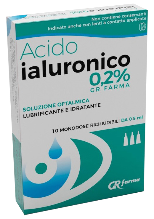 SOLUZIONE OFTALMICA LUBRIFICANTE E IDRATANTE ACIDO IALURONICO 0,2% 10 MONODOSE RICHIUDIBILI DA 0,5 ML - dottorbianchi.it