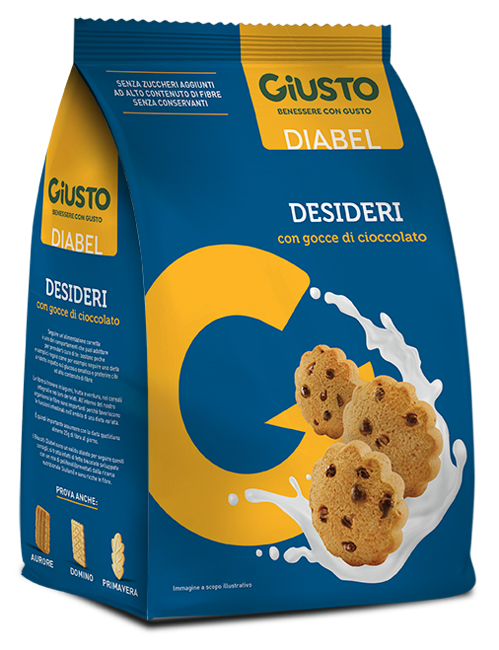 GIUSTO DIABEL BISCOTTO DESIDERI 150 G - dottorbianchi.it
