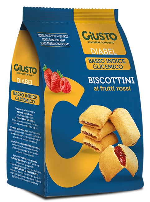 GIUSTO DIABEL BISCOTTINI FRUTTI ROSSI 250 G - dottorbianchi.it