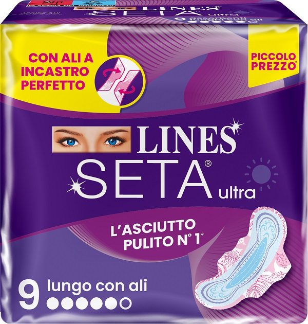 LINES SETA ULTRA ASSORBENTI LUNGO ALI DWCT 9 PEZZI - dottorbianchi.it