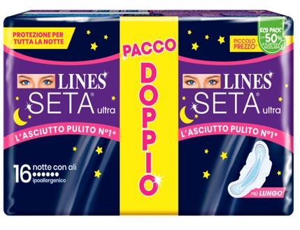 LINES SETA ULTRA ASSORBENTI NOTTE VP DWCT 16 PEZZI - dottorbianchi.it