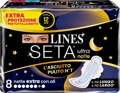 LINES SETA ULTRA ASSORBENTI NOTTE DWCT 8 PEZZI - dottorbianchi.it