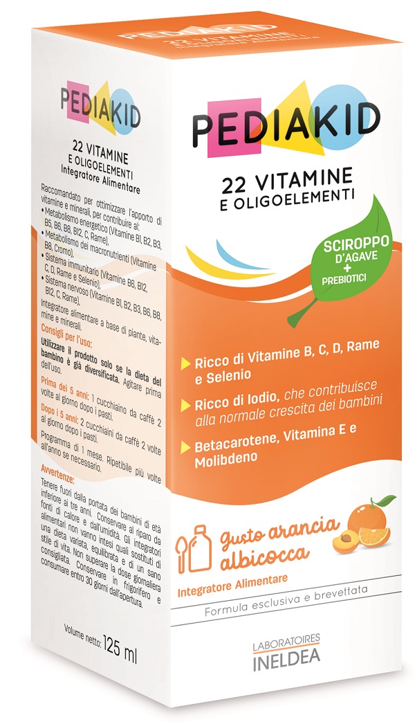 PEDIAKID 22 VITAMINE E OLIGOELEMENTI SCIROPPO 125 ML - dottorbianchi.it