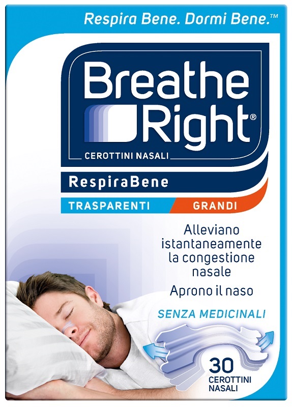 CEROTTI NASALI BREATHE RIGHT TRASPARENTI GRANDI 30 PEZZI - dottorbianchi.it