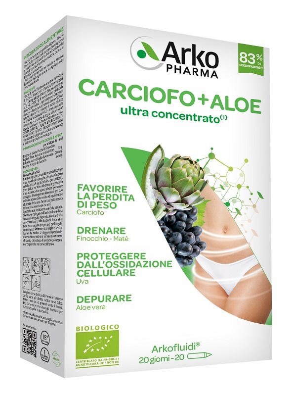 ARKOFLUIDI CARCIOFO+ALOE VERA 20 FLACONCINI 200 G - dottorbianchi.it