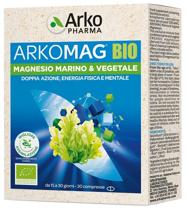 ARKOMAG BIO MAGNESIO MARINO & VEGETALE 30 COMPRESSE - dottorbianchi.it