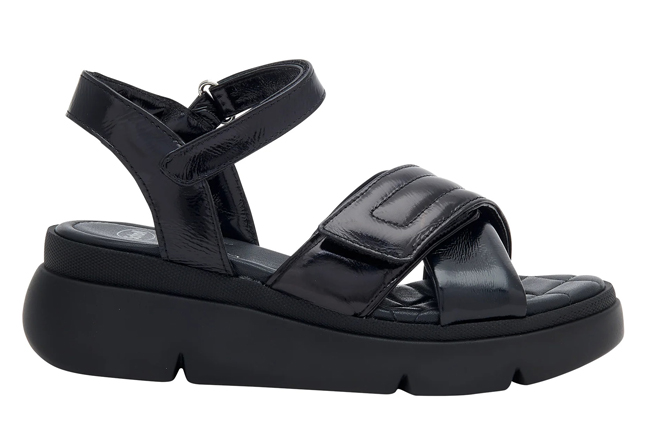 BALI CROSS SANDAL PATENT LEATHER WOMAN BLACK 36 MATERIALE VERNICE FODERA TOMAIA VERNICE SOTTOPIEDE PELLE SUOLA PU FITTING F ALTEZZA TACCO 30 COLLEZIONE SS23 - dottorbianchi.it