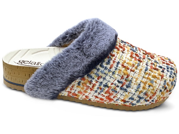 PLANTARE INDOSSABILE PUNTA CHIUSA WOODSTOCK SOFT FURRY MULTI BLU 37/38 - dottorbianchi.it
