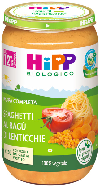 HIPP SPAGHETTI RAGU' DI LENTICCHIE 250 G - dottorbianchi.it