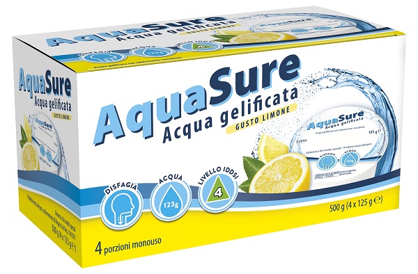 AQUASURE ACQUA GELIFICATA LIMONE EDULCORATA MULTIPACK 4 PEZZI DA 125 G - dottorbianchi.it